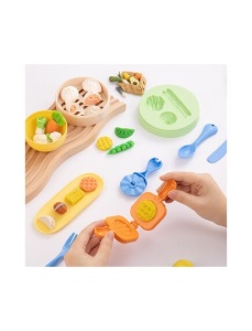 Plastilina 6 culori/set, 240 g, cu 19 accesorii modelaj, Veggie DELI - Img 2