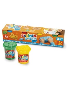 Plastilina moale, 4 culori/set, 600 g, CARIOCA Baby