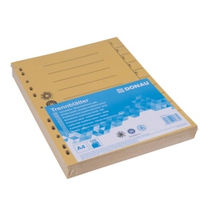 Separatoare carton color, 100 file/set, galben, DONAU - Img 2