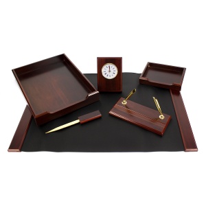 Set de birou lux din lemn 6 piese