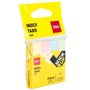 Stick index hartie, 50x12mm, 400 file, 4 culori, DELI