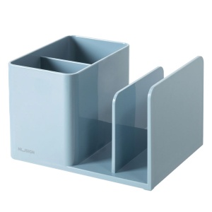 Suport accesorii birou, 2 compartimente + 2 separatoare, albastru, NUSIGN DELI