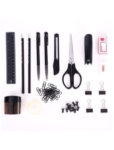 Suport accesorii birou, 7 compartimente, echipat 16 piese, DELI - Img 3