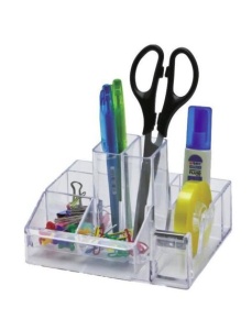 Suport accesorii birou, 8 compartimente, 148 x 87mm, transparent, KEJEA