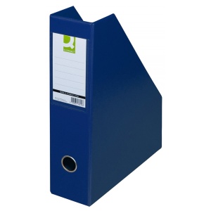 Suport reviste A4, carton plastifiat, bleumarin, Q-CONNECT