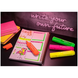 Textmarker, varf tesit 1-5 mm, 4 buc/set, superfluorescent, FABER-CASTELL - Img 2