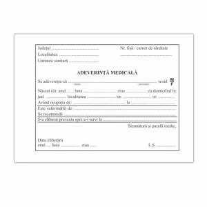 Adeverinta medicala A6, 100 file, 3 buc/set