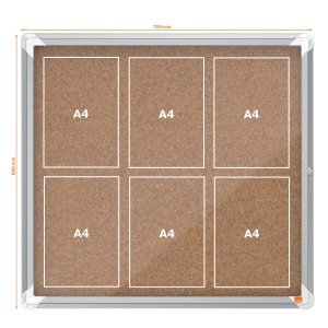 Avizier pluta pentru interior, 6 x A4, rama metalica, NOBO - Img 3