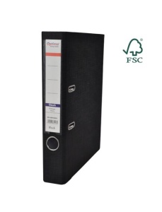 Biblioraft A4 plastifiat PP, 5 cm, negru, OPTIMA Classic