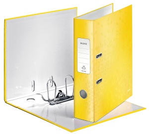 Biblioraft carton laminat, A4, 8 cm, galben, LEITZ WOW 180 - Img 2