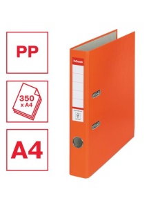 Biblioraft plastifiat, A4, 5 cm, portocaliu, ESSELTE Economy - Img 3