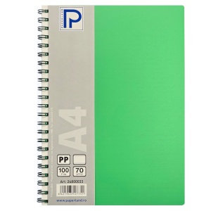 Caiet cu spirala A4, 100 file, coperta plastic, dictando, PAPERLAND - Img 5