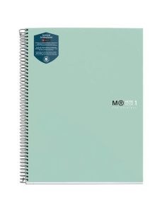Caiet cu spirala A4, 80 file, matematica, aqua, MIQUELRIUS Antibacterial