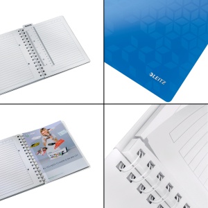 Caiet cu spirala A5, 80 file, dictando, albastru, LEITZ WOW - Img 3
