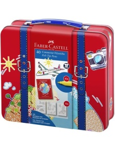 Carioci cu clip 40 culori/cutie, Connector FABER-CASTELL
