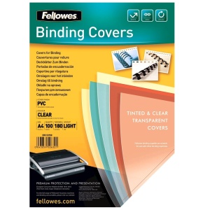 Coperti plasti A4 FELLOWES 180 microni transparent 100 buc/top