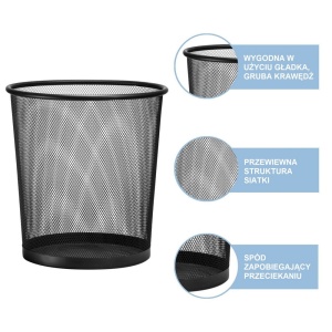 Cos pentru hartii, metalic 15 l MESH - Img 3