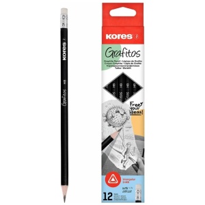 Creion HB cu radiera negru KORES