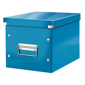 Cutie depozitare medie, 260x240x260 mm, albastru, LEITZ WOW Click&Store