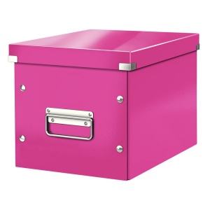 Cutie depozitare medie, 260x240x260 mm, roz, LEITZ WOW Click&Store