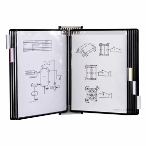Display perete cu 10 buzunare incluse, negru, TARIFOLD