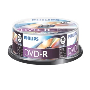DVD-R PHILIPS, 25 buc/cutie, 4.7GB