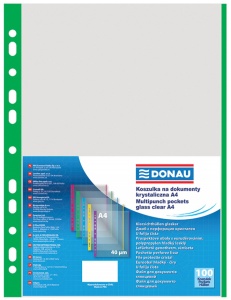 Folie protectie cu margine color, 40 microni, 100 buc/set, verde, DONAU