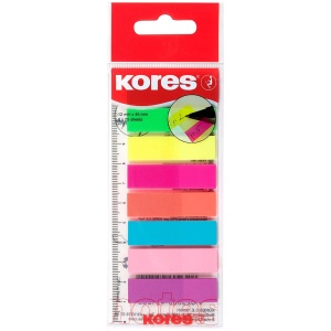 Index autoadeziv din plastic, 12x45 mm, 8 culori x 25 file/set, KORES