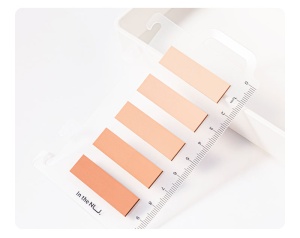 Index autoadeziv plastic 44x12 mm, 5 culori + rigla, verde, DELI NUSIGN - Img 3