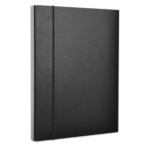 Mapa carton plastifiat, cu burduf 40mm, A4, negru, OFFICE PRODUCTS