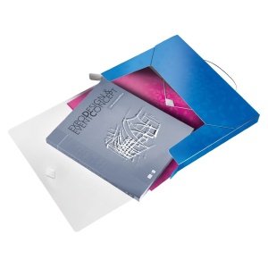 Mapa de plastic, cu burduf 30mm, albastru, LEITZ WOW Jumbo - Img 3