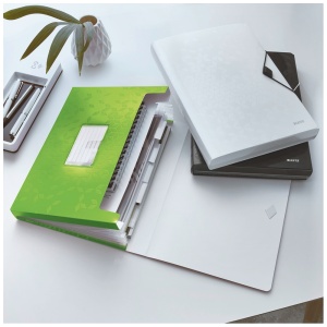 Mapa plastic cu elastic, 6 compartimente, A4, verde, LEITZ WOW - Img 3