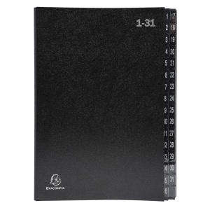 Mapa semnaturi, carton, A4, 1-31, negru, EXACOMPTA