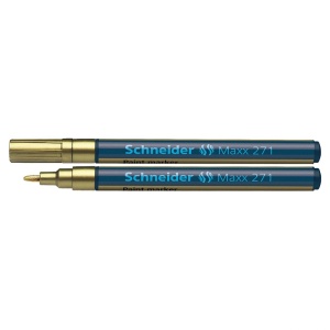 Marker cu vopsea, varf 1-2 mm, auriu, SCHNEIDER Maxx 271