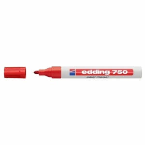 Marker cu vopsea, varf 2-4 mm, rosu, EDDING 750