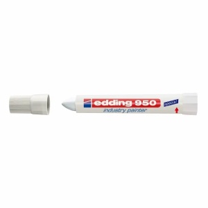 Marker industrial, cerat, 10 mm, alb, EDDING 950