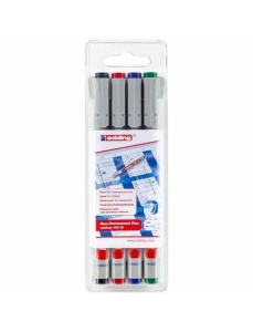 Marker nepermanent EDDING 152, 4 culori/set