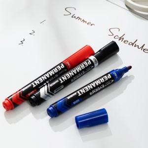 Marker permanent, varf 2.5mm, rosu, DELI U216 - Img 3