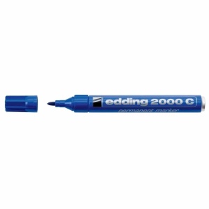 Marker permanent, varf 3 mm, albastru, EDDING 2000 C
