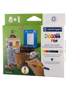Markere pentru decoratiuni 8+1 culori/set CENTROPEN