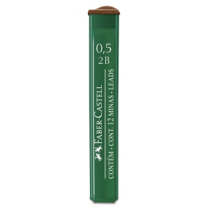 Mine creion mecanic Polymer 0,5 mm 2B, 12 buc/set, FABER-CASTELL