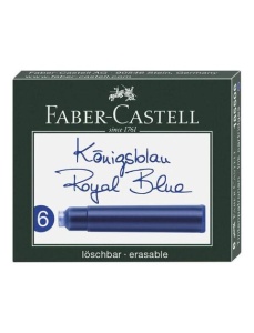 Patroane cerneala scurte, 6 buc/set, albastru, FABER-CASTELL