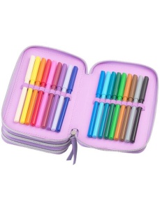 Penar echipat cu 44 piese, 3 fermoare, unicorn, FABER-CASTELL - Img 2