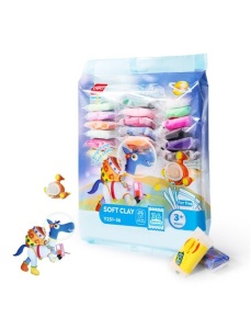 Plastilina modelatoare 36 culori/set, 216 g, Soft Clay DELI