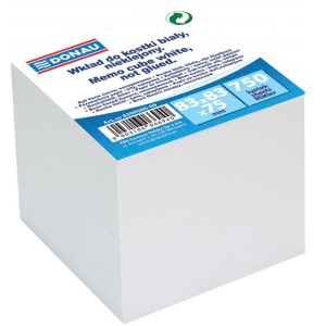 Rezerva cub hartie alba, 83x83x75mm, 750 file, DONAU