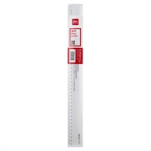 Rigla plastic, 40 cm, transparent, DELI