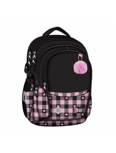 Rucsac fete 4 compartimente, Pink Checkered, ST. RIGHT BP04