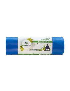 Saci menajeri 120 L, LDPE, albastru, 10 buc/rola, ECOFRIEND