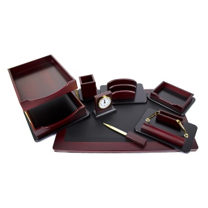 Set de birou lux din lemn 8 piese