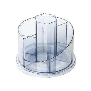 Suport accesorii birou, 7 compartimente, rotativ, transparent, KEJEA